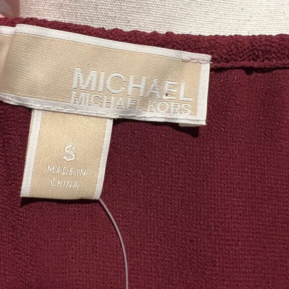 NWT Michael Kors Merlot Color Shift Dress with Bell Sleeves, Size Small - Picture 14 of 16
